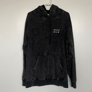Spread love hooded sweatshirt w/ sleeve detail - size L